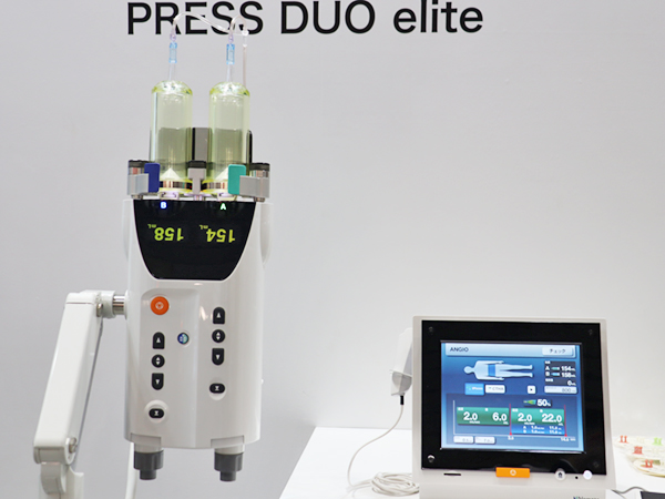 造影剤と生理食塩水の同時注入で適切な造影濃度を提供するアンギオ用造影剤自動注入装置「PRESS DUO elite」