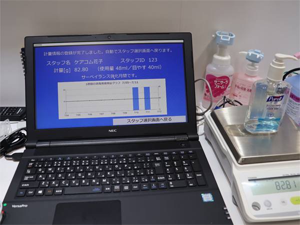 消毒剤の消費量のモニタリングで院内感染予防を支援する「手指衛生モニタリングシステム」